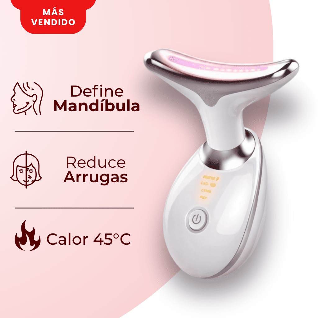 Masajeador Facial y de Cuello con Luz LED – Cuidado de la Piel en Casa