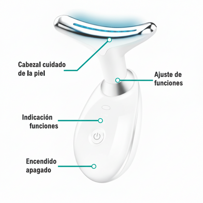 Masajeador Facial y de Cuello con Luz LED – Cuidado de la Piel en Casa