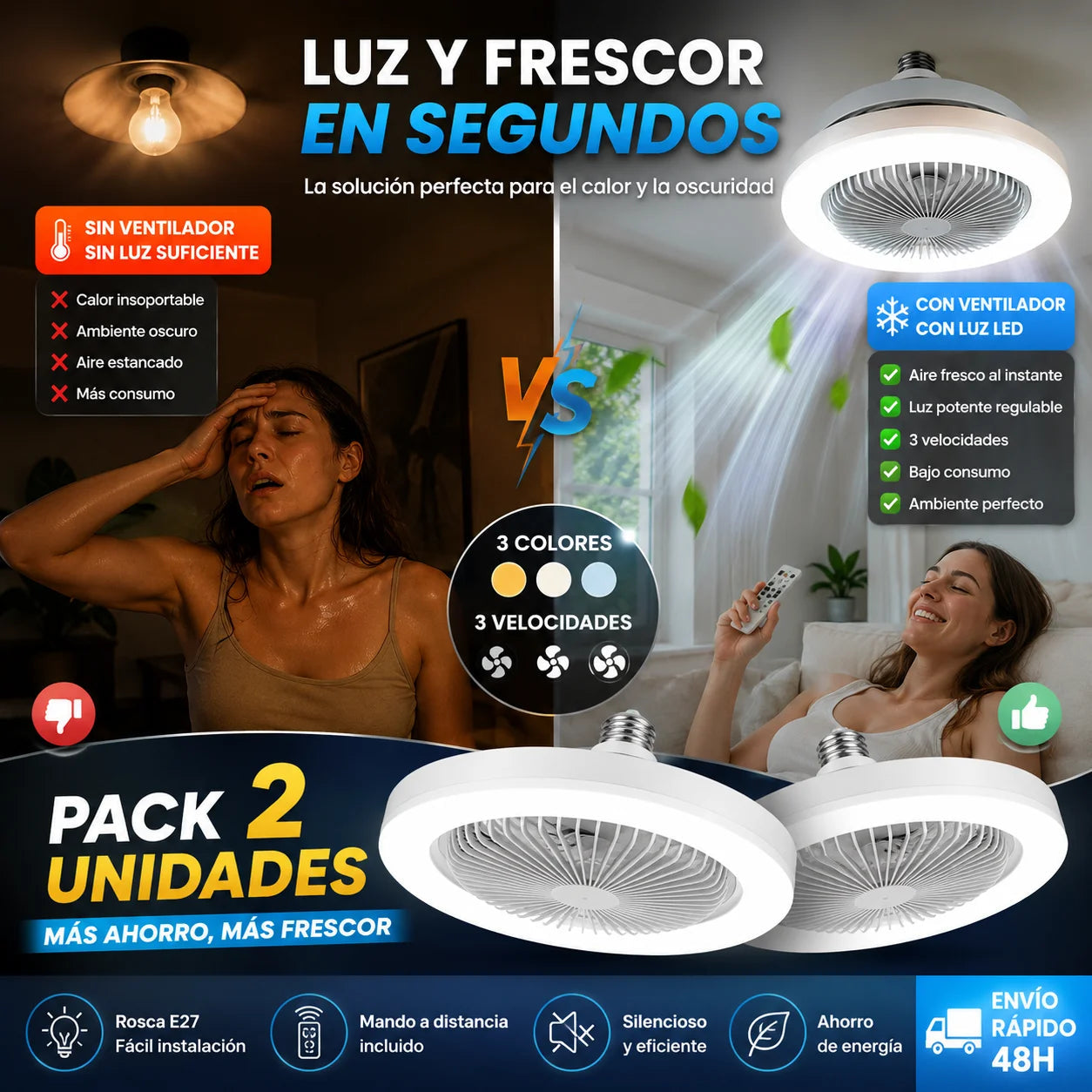 LumiFlow Pro™ – Lámpara LED con Ventilador Integrado