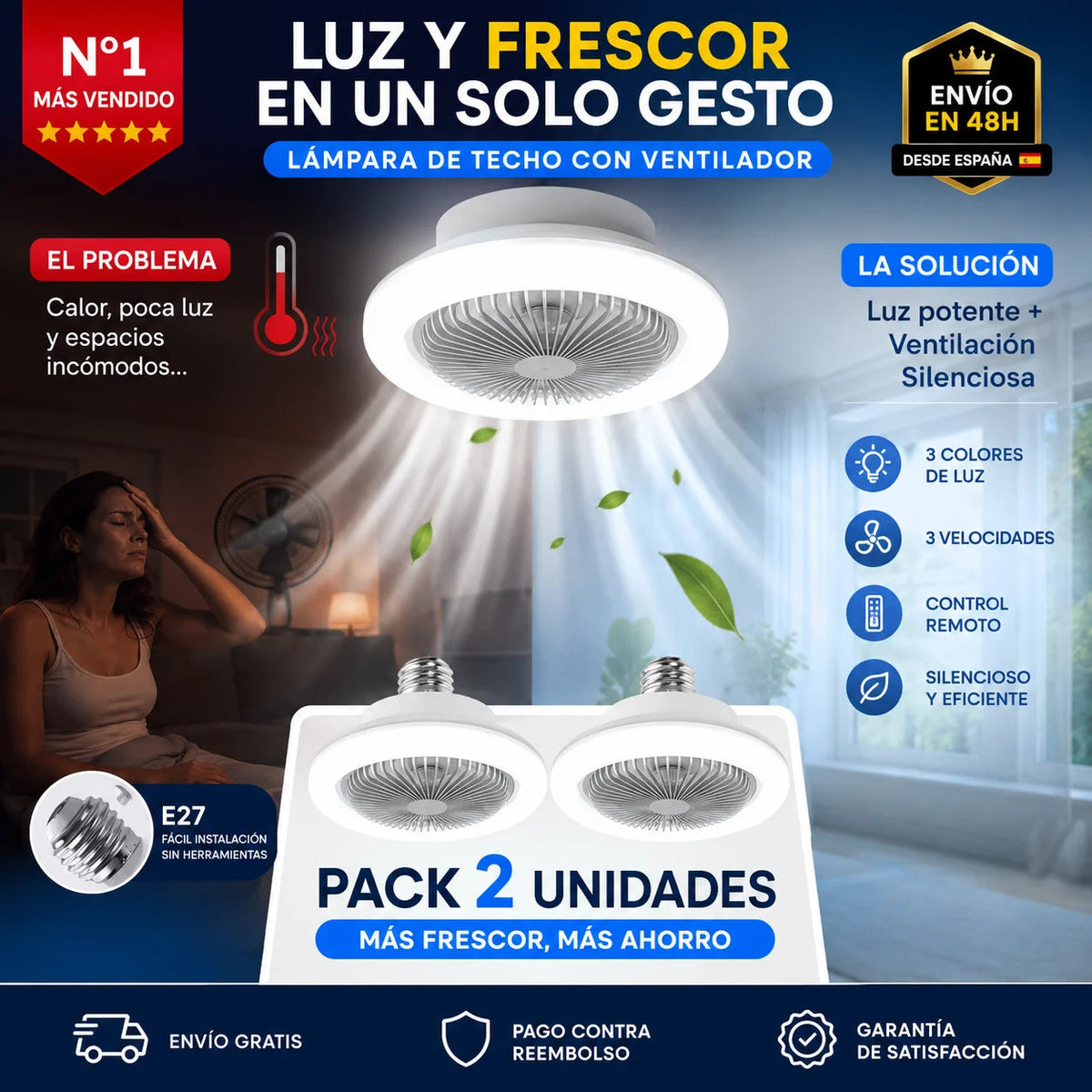 LumiFlow Pro™ – Lámpara LED con Ventilador Integrado
