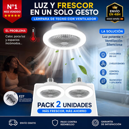 LumiFlow Pro™ – Lámpara LED con Ventilador Integrado