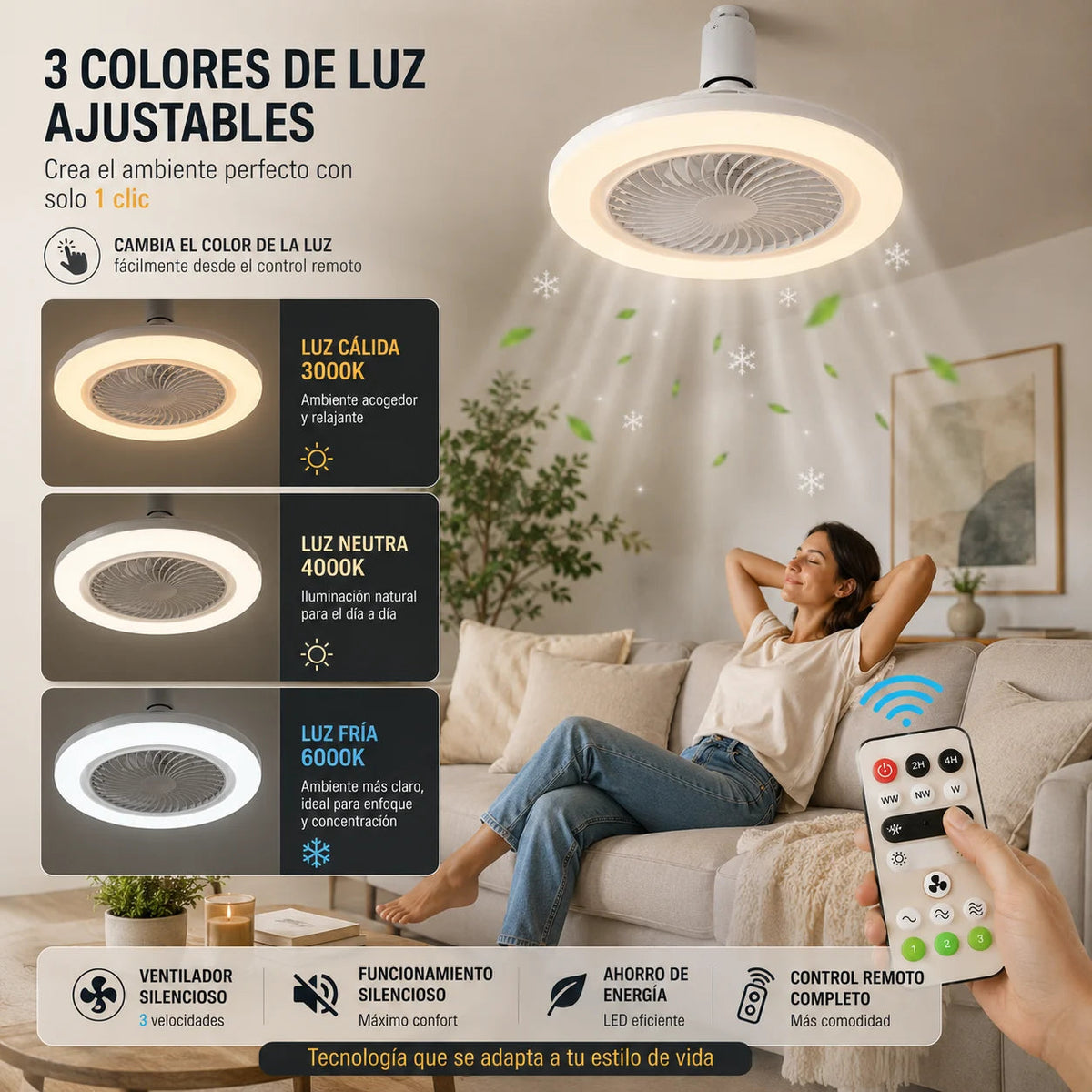 LumiFlow Pro™ – Lámpara LED con Ventilador Integrado