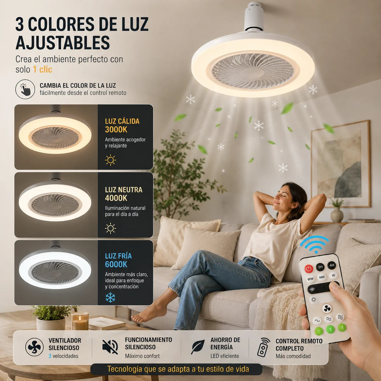 LumiFlow Pro™ – Lámpara LED con Ventilador Integrado